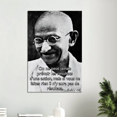 Canvas avec citation Gandhi. ''Résultats''